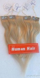  BLONDE JOSE EBER 100% HUMAN HAIR EXTENSION CLIP ON IN JESSICA SIMPSON