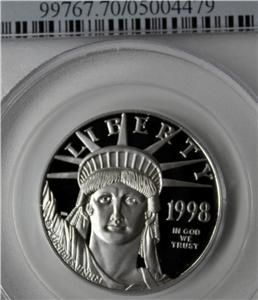 1998 w PCGS PR70DCAM Statue of Liberty $50 Platinum