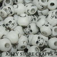 100 Glow Dark Skull Pony Beads Goth Jewelry Halloween