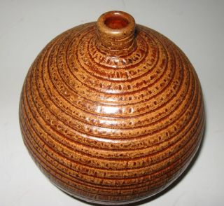 Unique A R Cole Vase Spiral Design North Carolina Art Pottery
