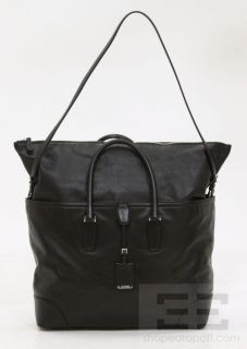 Jil Sander Black Leather Convertible Large Tote Handbag