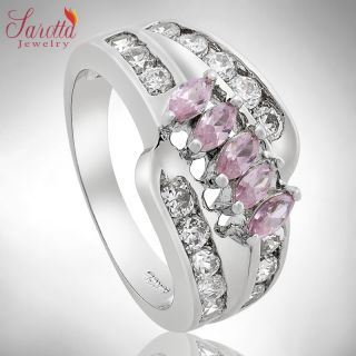 35 Off Fashion Jewelry Round Marquise Cut Pink Sapphire Ring Jewellery