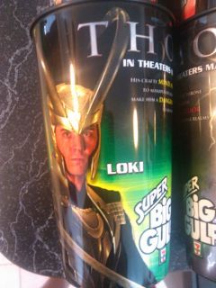 Set 4 Thor Movie Big Gulp Cups Loki SIF Destroyer Marvel Comics