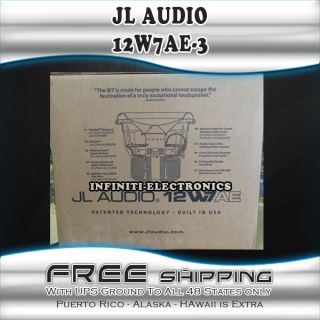 New JL Audio 12W7AE 3 Single 3 Ohm 12 Car Subwoofer 12W7AE3