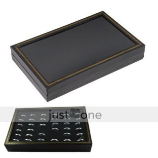   36 Slots Jewelry Ring Display Storage Box Tray Holder Case Showcase