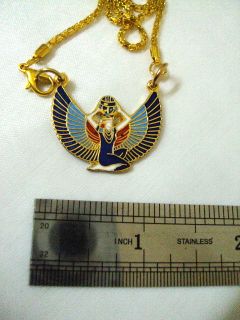 Handmade Egyptian Isis Wings Jewelry s Necklace Enamel