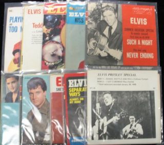 Lot of 10 Vintage Elvis Presley 45s RPM with Original Cover EXC See