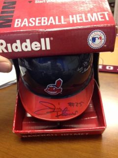Jim Thome 25 Autographed Indians Mini Helmet MLB Twins Phillie
