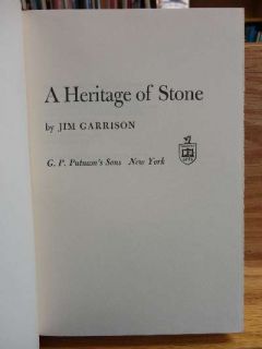 Heritage of Stone Jim Garrison First Edition Beautiful Unclipped