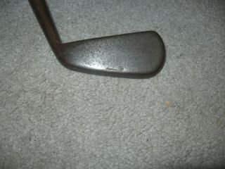 TOM STEWART, ST ANDREWS PRE 1905 SMOOTH FACE IRON WOOD SHAFT ANTIQUE