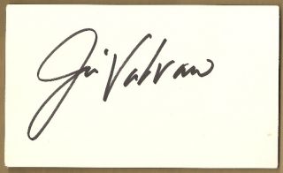 JIM VALVANO HAND SIGNED 5x3 INDEX CARD AUTOGRAPHED N CAROLINA STATE