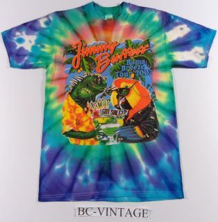 Vintage Jimmy Buffett All Over Tye Dye Print Bama Breeze Tour Concert