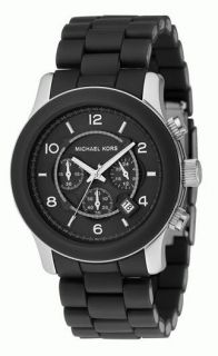 New Michael Kors Men MK8107 Black Dial Oversized Chrono Watch