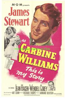 Carbine Williams Movie Poster Jimmy Stewart 1952