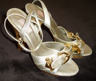 JLO by Jennifer Lopez Woman Shoes High Heels 8 5 Gold with Leather