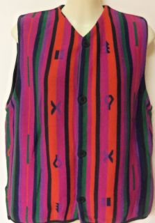  Size 2 Red Striped Sweater Vest Sleeveless Top by Joan Vass USA