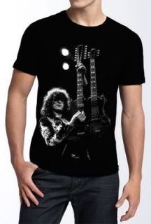 Jimmy Page LED Zeppelin Guitar Rock Vtg T Shirt Men XL