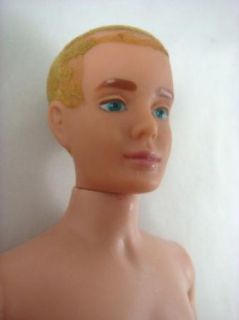 Vintage Mattel Ken Doll 1961 Unclothed Blonde Flocked Hair 12