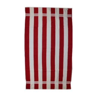 Kaufman Sales Joey Velour Stripe Beach Towel Bath Sheet Red White