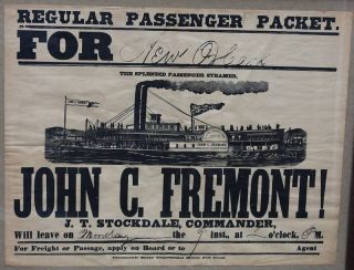 John C Fremont Paddlewheel Riverboat Broadside 20x26