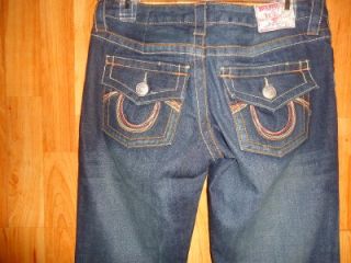 True Religion Joey Rainbow Low Rise Boot Cut Womens Jeans Size 29x32