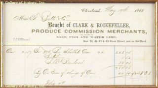 John D Rockefeller SR Document Signed 05 19 1863