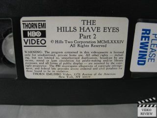 The Hills Have Eyes Part 2 VHS Michael Berryman Craven