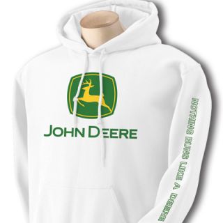 White John Deere Hoodie with Nothing Runs Like A Deere