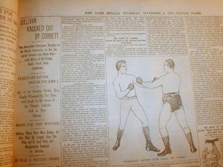  bound volume newspapers JAMES J CORBETT defeats JOHN L SULLIVAN Boxing