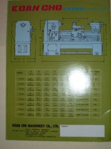Vtg Koan Cho Machinery Catalog Koancho Lathes Machines