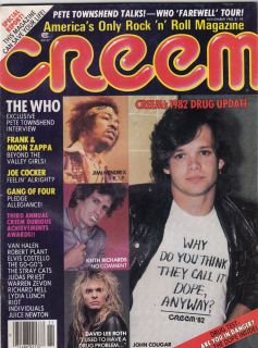 Creem Music Magizine from November 1982 with John Cougar