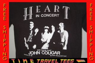  1982 HEART CONCERT T Shirt MEDIUM rock tour 80s JOHN COUGAR MELLENCAMP