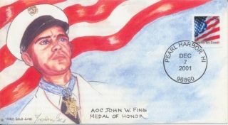 AOC John Finn Medal of Honor Remember Pearl Harbor Hawaii Doris Gold