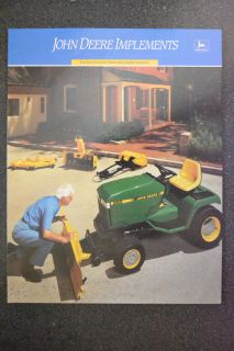 John Deere Brochure Implements 265 Cover Riding Lawn Mower Garden