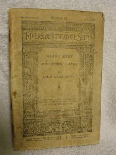1888 Riverside Literature Series John Burroughs Antique