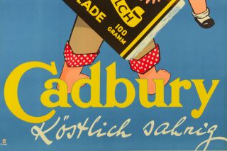  Vintage Chocolate German Ad Poster Cadburys schokolade by Sim