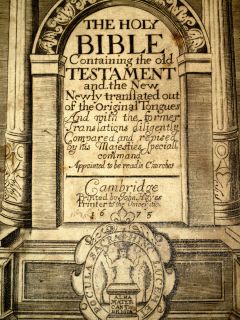 1675 Cambridge HOLY BIBLE Rare JOHN HAYES English ANTIQUE Leather