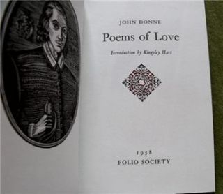 1992 John Donne Poems of Love Folio Society Book Slipcase