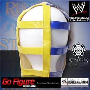 WWE Rey Mysterio Kids Replica Mask Blue Yellow Half