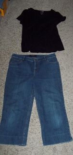 Earl Jeans 12 P Stretch Blue Jeans 12P St Johns Bay L LG Top Outfit