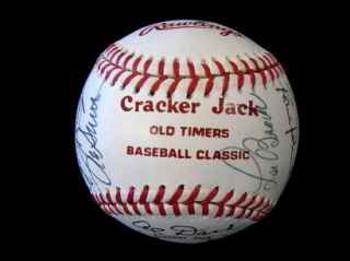 Carl Erskines Vintage Cracker Jack Old Timers Game Team Signed