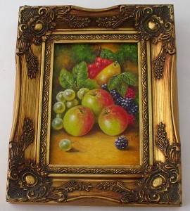 Fine John Smith Still Life Fruits Oil Painting Former Royal Worcester Artist  