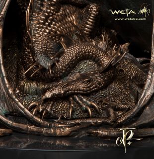 Smaug The Golden Dragon Faux Bronze Statue Weta The Lord of The Rings Hobbit  