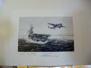 Avenging Strike Doolittle Raiders B 25 Mitchell USS Hornet Signed Aviation Art  