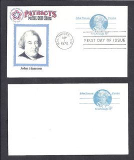 UX64 Patriots Postal Card Series John Hanson  