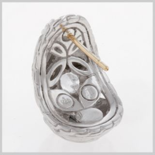 138446 John Hardy Kawung Silver Buddha Belly Diamond Pave Earrings  