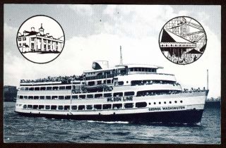 Wilson Line George Washington Potomac River Cruise Washington DC Postcard 1950s  