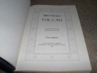 Franklin Library The Call John Hersey Signed 1st 1985 Leather First Edition RARE  