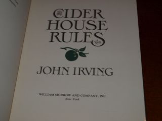 John Irving Signed 1st Edition Cider House Rules  
