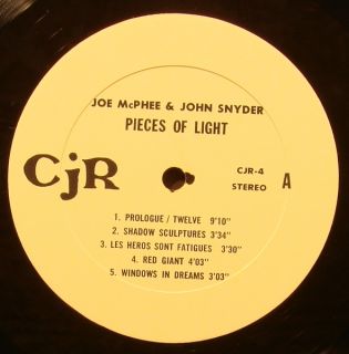 Joe McPhee John Snyder Pieces of Light Orig Free Jazz LP Vinyl Signed  